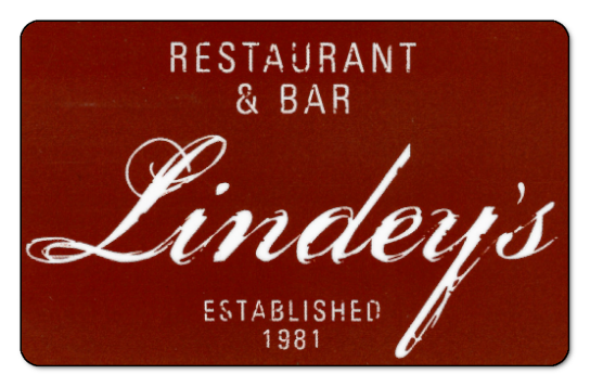 Lindseys logo over red background